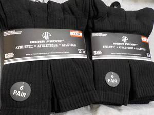 12 pair Black Wear Proof Athletic S...