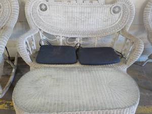 Wicker Loveseat and Coffee Table...