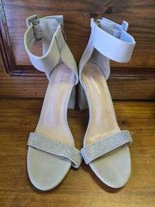 Strappy, Sparkly, Silver High Hell Shoes, Size 9