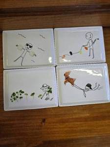 4 Cb2 Oliver Appetizer Plates
