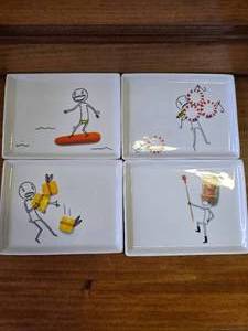Surfer, Candy, Gift, Marching, 4 Cb2 Oliver Appetizer Plates