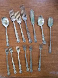 13 Pieces of Silver-Plated Silverware