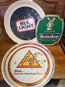 2 Beer Drink Trays, Heineken Stand