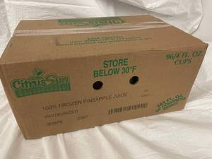 L - CitrusSun Pineapple Juice Cups - 96 Pack, 4 oz Each (100% Frozen, Pasteurized)