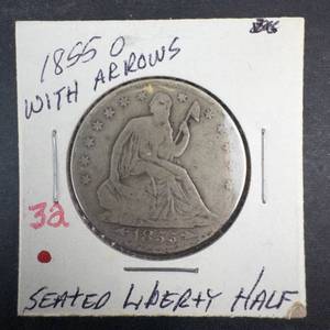 1855-O with Arrows Seated Liberty Half Dollar