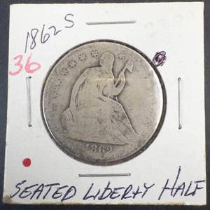 1862-S Seated Liuberty Half Dollar