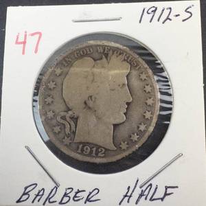 1912-S Barber Half Dollar