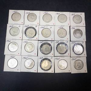 20 (1 roll equivalent)  40% Kennedy Half Dollars, mixed dates  2.96 oz silver