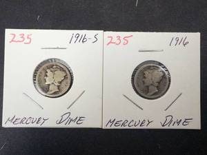 1916, 1916-S Mercury Dimes