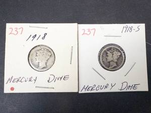 1918, 1918-S Mercury Dimes