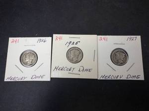 1925, 1926, 1927 Mercury Dimes