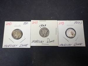 1929, 1929-S, 1930 Mercury Dimes