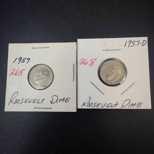 1957 P,D,S Roosevelt Dimes