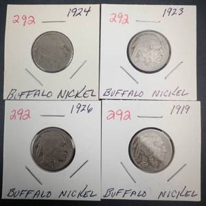 1919, 1923, 1924, 1926 Buffalo Nickels