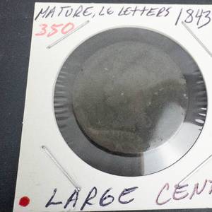 1843 Large Cent, mature, lg letters