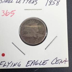 1858 Flying Eagle Cent, sm letters