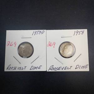 1958, 1958-D Roosevelt Dimes