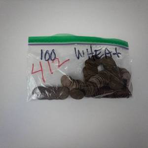 1 bag of 100 mixed date wheat cents 40s, 50s