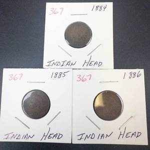 1884, 1885, 1886 Indian Head Cents