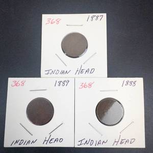 1887, 1888, 1889 Indian Head Cents