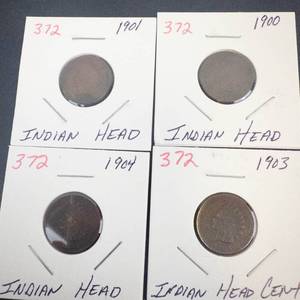 1900, 1901, 1903, 1904 Indian Head Cents