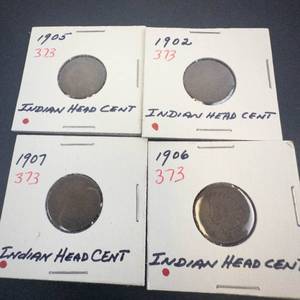 1902, 1905, 1906, 1907 Indian Head Cents
