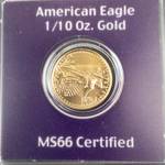 1999 American Eagle 1/10th ounce gold 5 Dollars