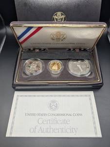 US Congressional Coins 1989 Bicentennial Set - Gold $5, Silver Dollar & Half Dollar (Lot of 3)