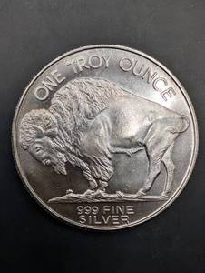 Buffalo Round 1 oz .999 Fine Silver Bullion with Native American Obverse