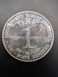 State Refining 1 Oz God Bless America Bicentennial Silver Round 1776-1976
