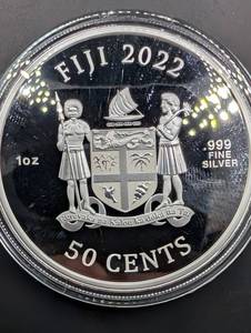 Fiji 1 oz .999 Fine Silver 50 Cents Coin - 2022