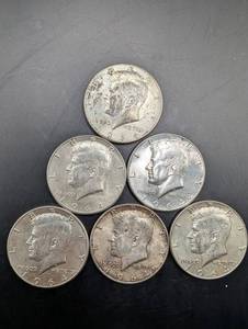 Kennedy Half Dollar 1964 90% Silver lot of 6