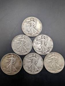 Walking Liberty Half Dollars - 6 Coins (1942-1947)