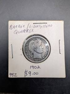 Barber Quarter 1902 - Liberty Head Silver Quarter Dollar (US Coin)