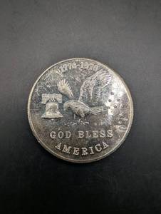 First State Republic 1 oz .999 Silver Coin - 1776-1976 God Bless America Bicentennial