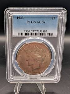 1923 Peace Dollar PCGS AU58 (Philadelphia) - $1 Silver Coin
