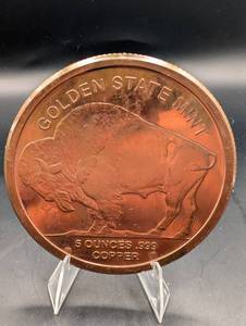Golden State Mint Buffalo Round 5 oz Copper .999 Fine
