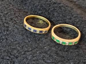 4.5-grams (total) 585 Gold - Lot of (2) Gemstone Rings