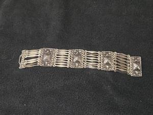 Vintage Taxco (Mexico) 56.3-grams Sterling Silver Estate Chunky Statement Bracelet