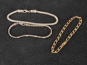 27.7-grams (total) Sterling Silver - Lot of (3) Bracelets 8 (x1) and 7 (x2)