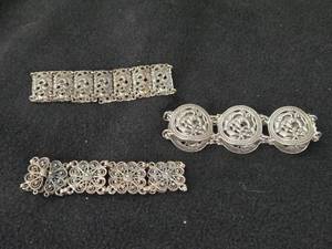 109.5-grams (total) Sterling Silver - Lot of (3) Bracelets
