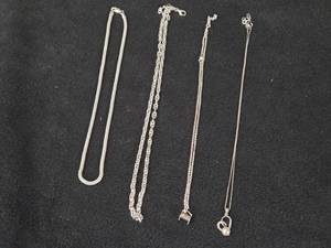 36.6-grams (total) Sterling Silver Pendant Necklaces (x2)  Necklaces (x2)