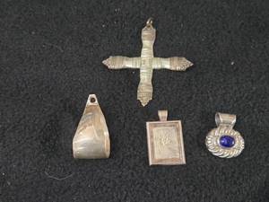 36.7-grams (total) Sterling Silver - Lot of (4) Pendants