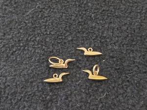 4.9-grams (total) Gold - Lot of (4) Loon Charms