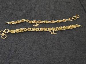 65.9-grams (total) Gold Plate - Lot of (2) Bracelet with Loon Charm (New)