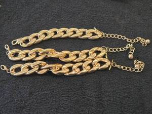 63.4-grams (total) Gold Plate - Lot of (3) Bracelet with Loon Charm (New)