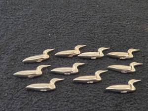 60.3-grams (total) Silverplated - Lot of (10) Loon Pendants