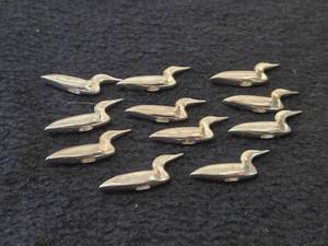 66.3-grams (total) Silverplated - Lot of (11) Loon Pendants