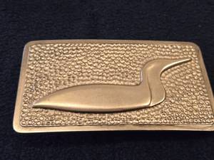 150.5-grams Gold Plate Loon Belt Buckle