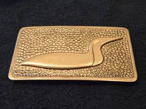 153-grams Gold Plate Loon Belt Buckle